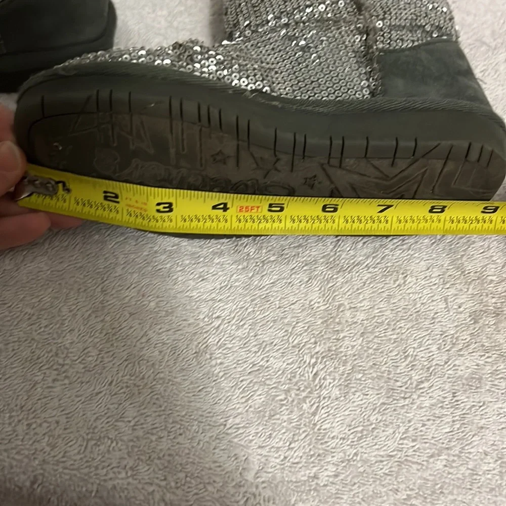 Sparkly Sketchers Toasty Toes Girls Sparkly Silver Sequins Boot